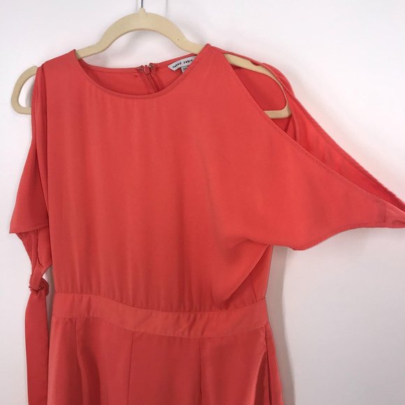 NAKED ZEBRA ORANGE COLD SHOULDER ROMPER - Picture 5 of 9
